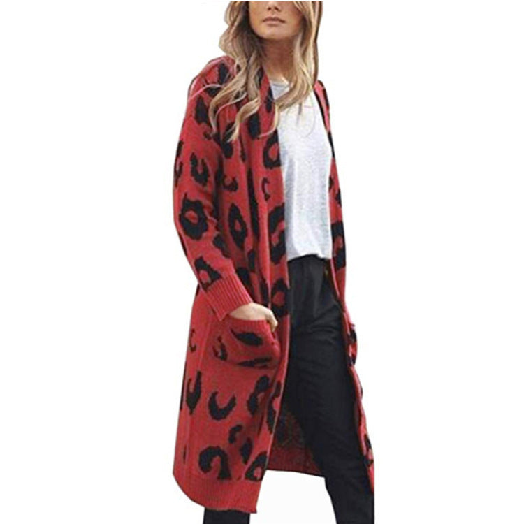 Women's Color Leopard Print Polka Dot Loose Women's Sweater