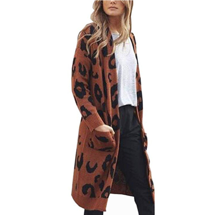 Women's Color Leopard Print Polka Dot Loose Women's Sweater