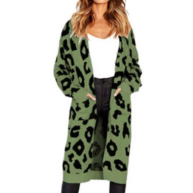 Women's Color Leopard Print Polka Dot Loose Women's Sweater