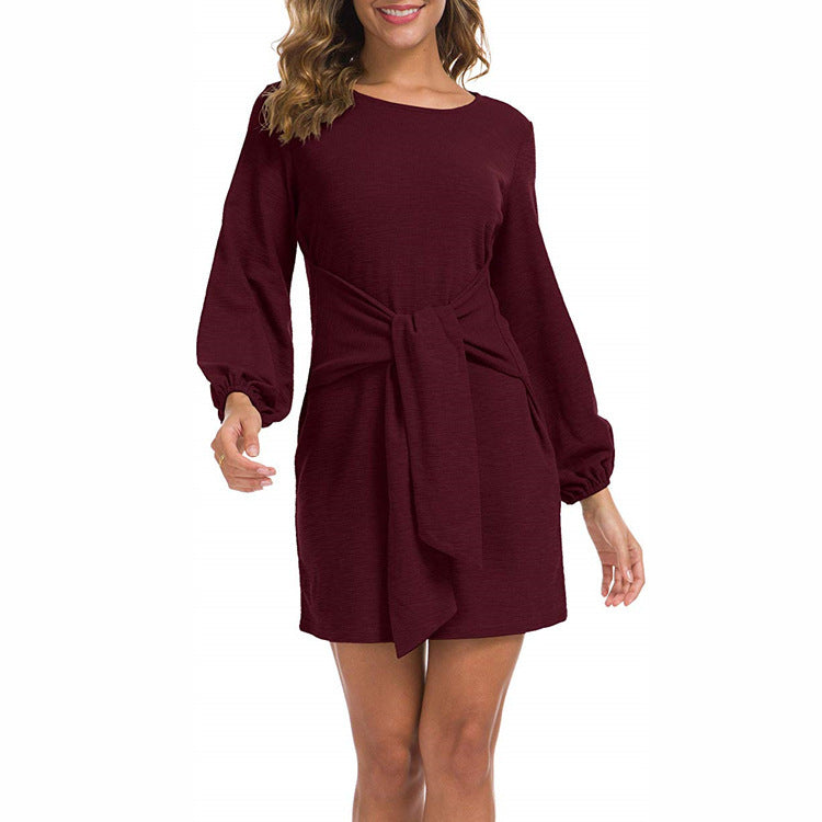 Women's Solid Color Mid-length Elegant Style Temperament Dress