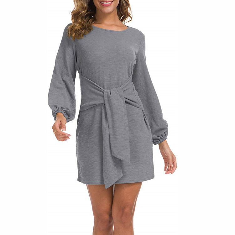 Women's Solid Color Mid-length Elegant Style Temperament Dress