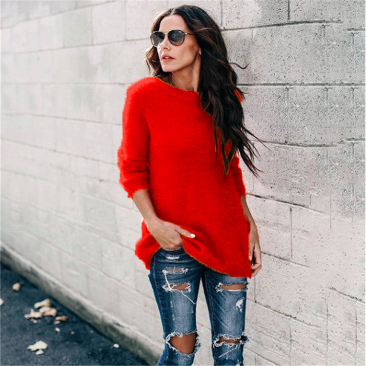 Stylish Innovative Women's Autumn Splicing Pullover Sweater