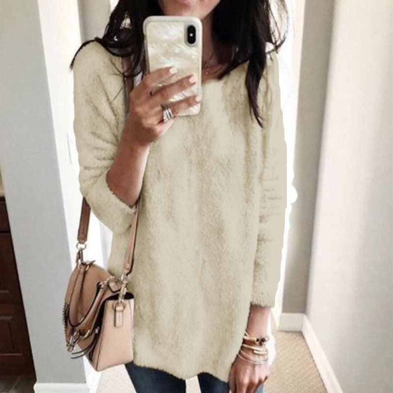 Women's Fashion Wear Winter Round Neck Fleece Tops