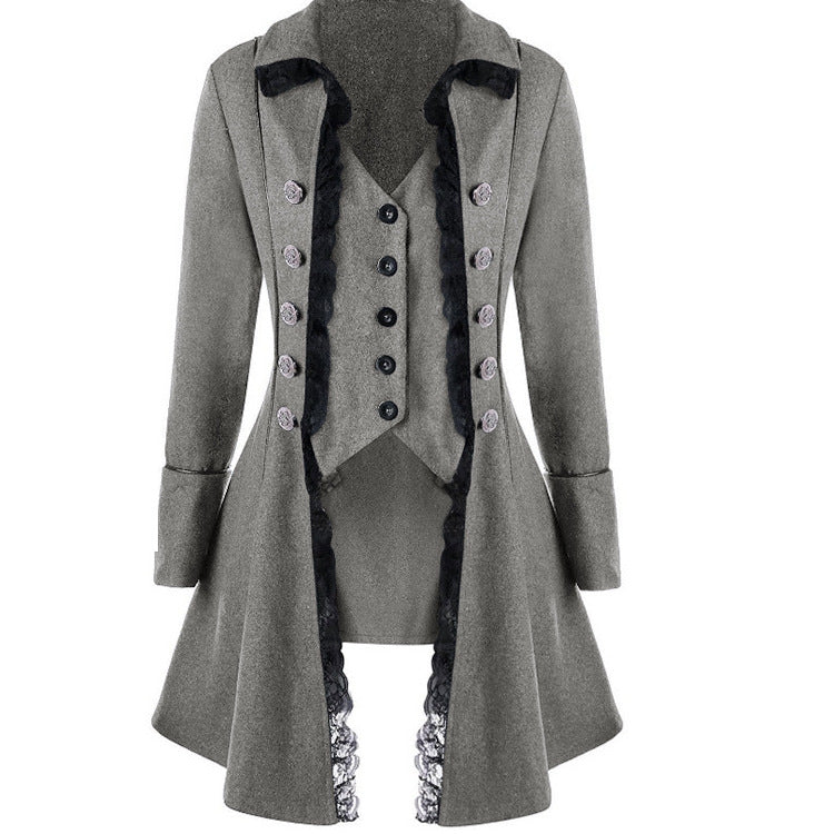 Women's Classic Swallowtail Black Gothic Victorian Coats