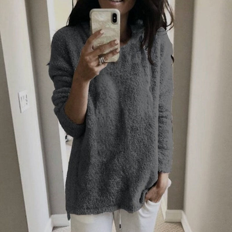 Women's Fashion Wear Winter Round Neck Fleece Tops