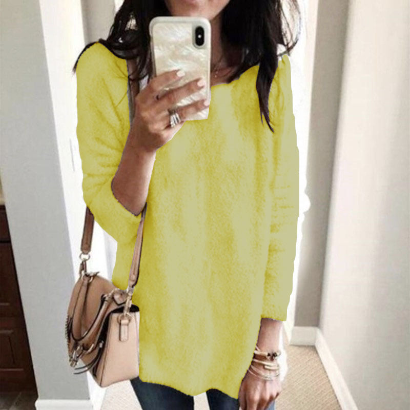 Women's Fashion Wear Winter Round Neck Fleece Tops