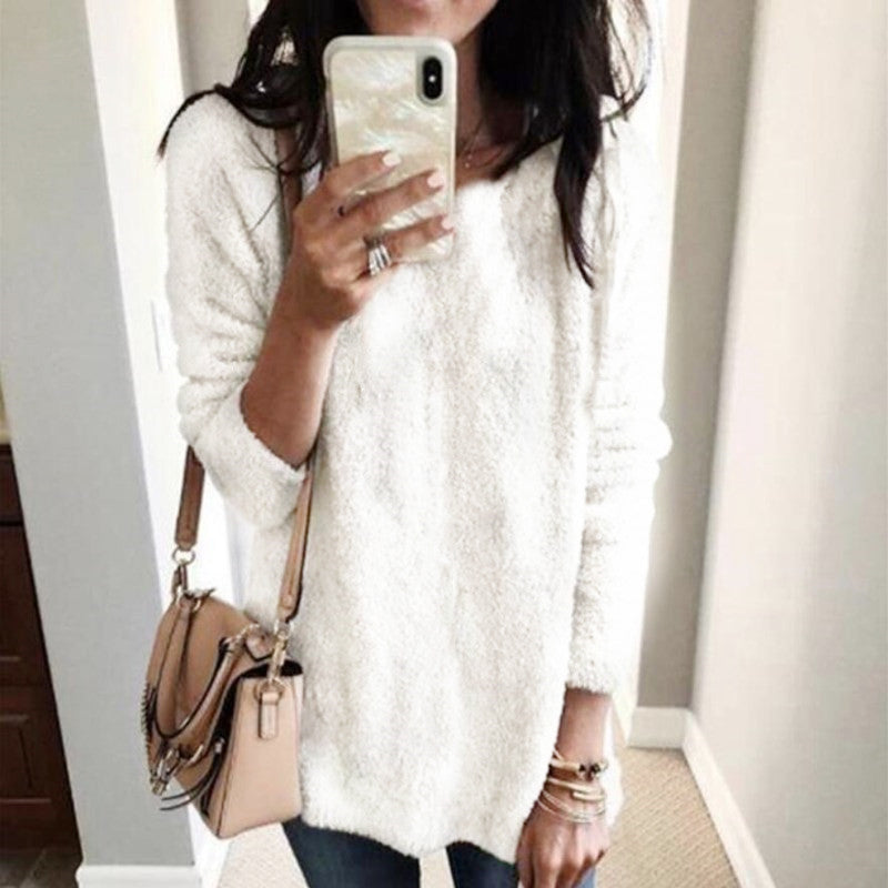 Women's Fashion Wear Winter Round Neck Fleece Tops