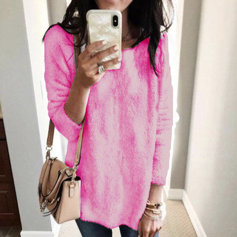 Women's Fashion Wear Winter Round Neck Fleece Tops