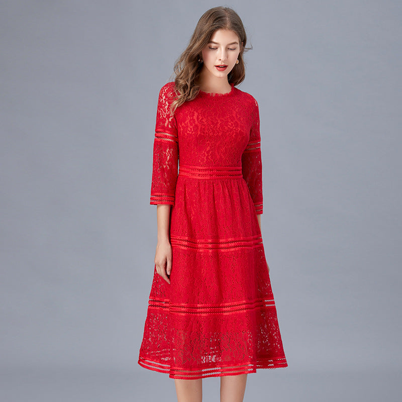 Large Black Dress Long Simple Lace Dresses