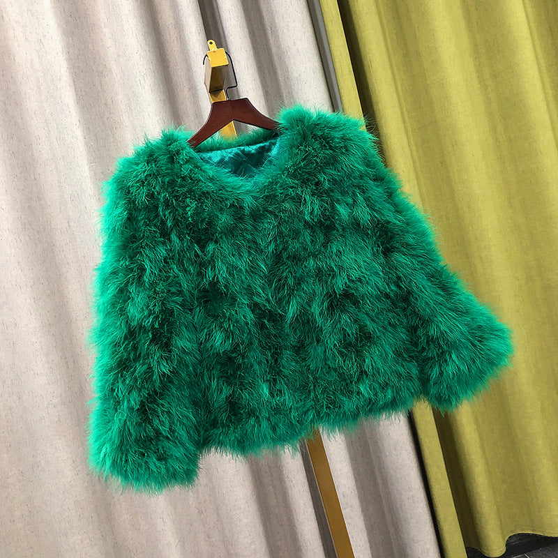 Women's Ostrich Fur Korean Style Clothes Turkey Coats
