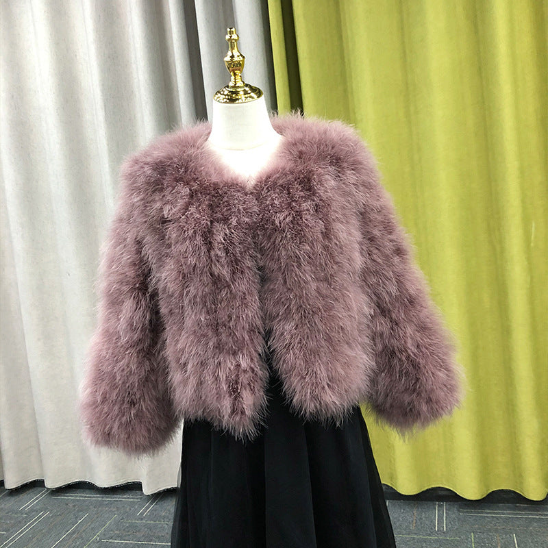 Women's Ostrich Fur Korean Style Clothes Turkey Coats