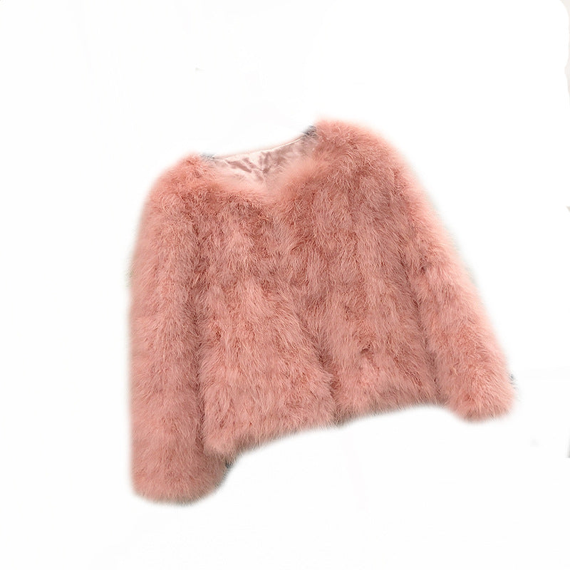 Women's Ostrich Fur Korean Style Clothes Turkey Coats