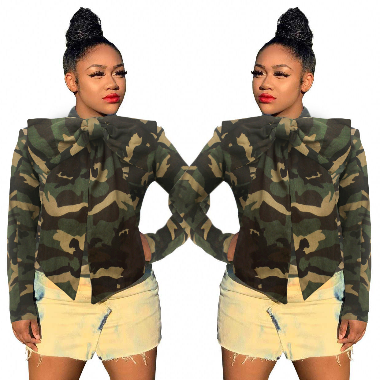 Women's Beautiful Sexy Fashion Long-sleeved Denim Coats