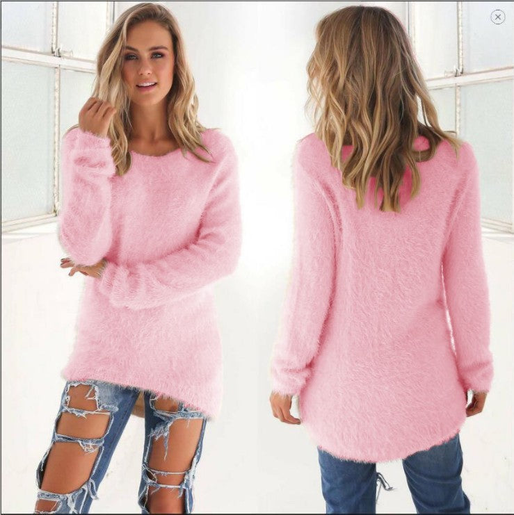 Women's Fashion Solid Color Long Sleeve Sweater