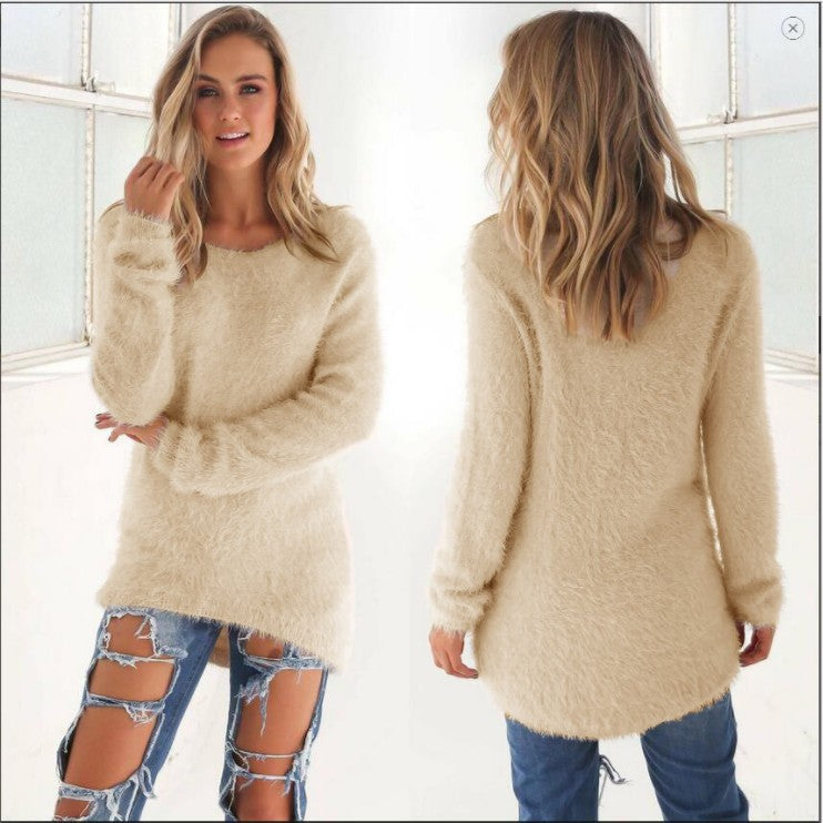 Women's Fashion Solid Color Long Sleeve Sweater