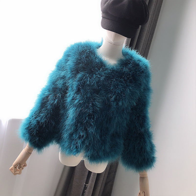 Women's Ostrich Fur Korean Style Clothes Turkey Coats