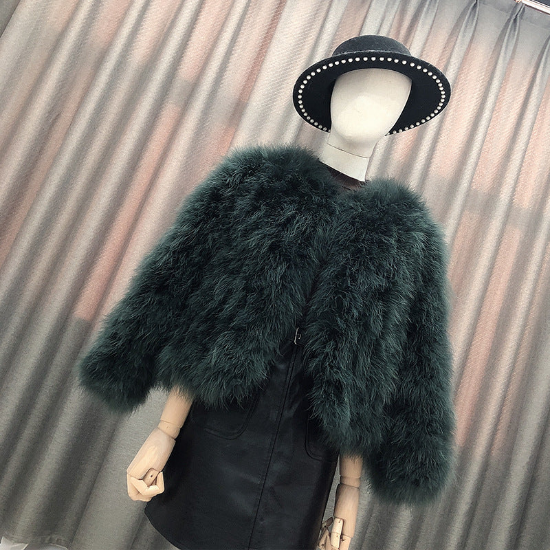 Women's Ostrich Fur Korean Style Clothes Turkey Coats