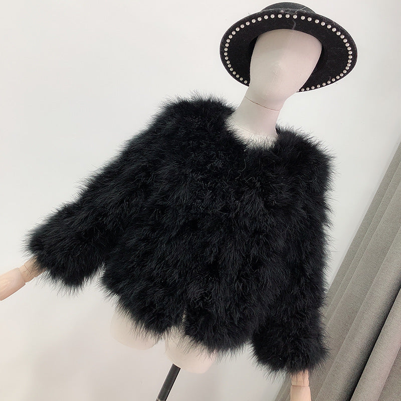 Women's Ostrich Fur Korean Style Clothes Turkey Coats
