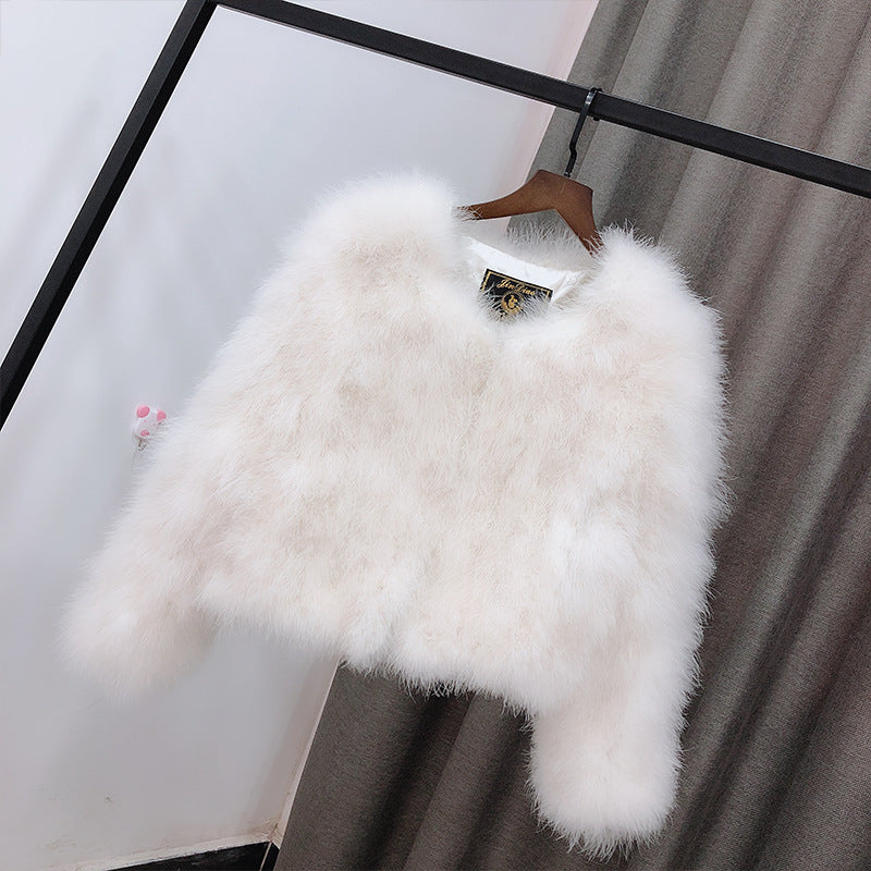 Women's Ostrich Fur Korean Style Clothes Turkey Coats