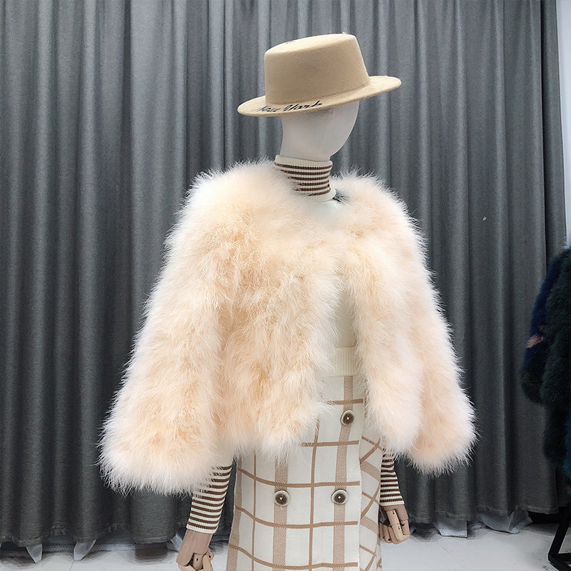 Women's Ostrich Fur Korean Style Clothes Turkey Coats
