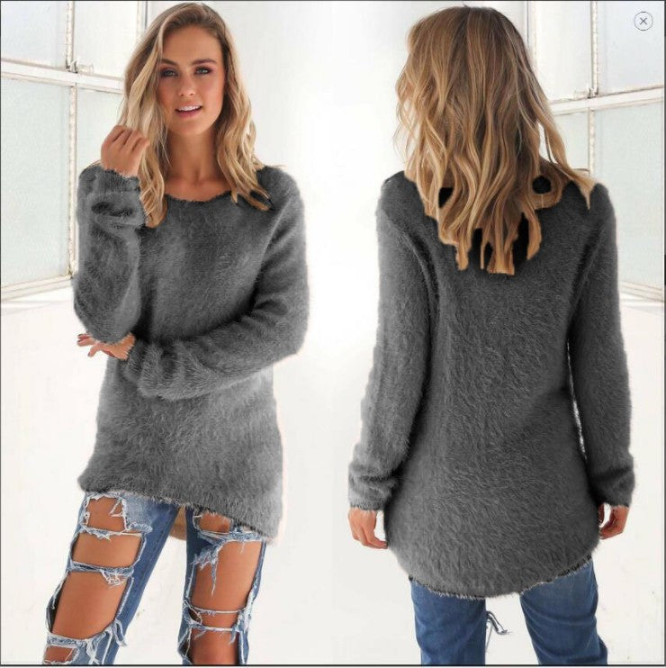 Women's Fashion Solid Color Long Sleeve Sweater