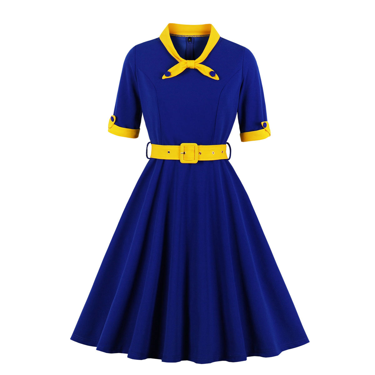 Autumn Patchwork Large Swing Dress Source Dresses