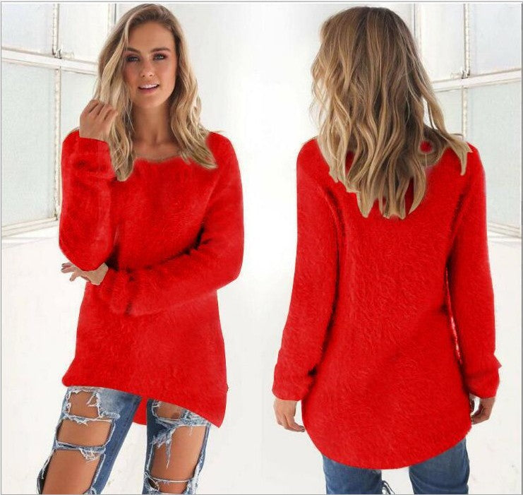 Women's Fashion Solid Color Long Sleeve Sweater