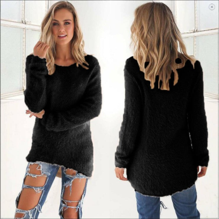 Women's Fashion Solid Color Long Sleeve Sweater