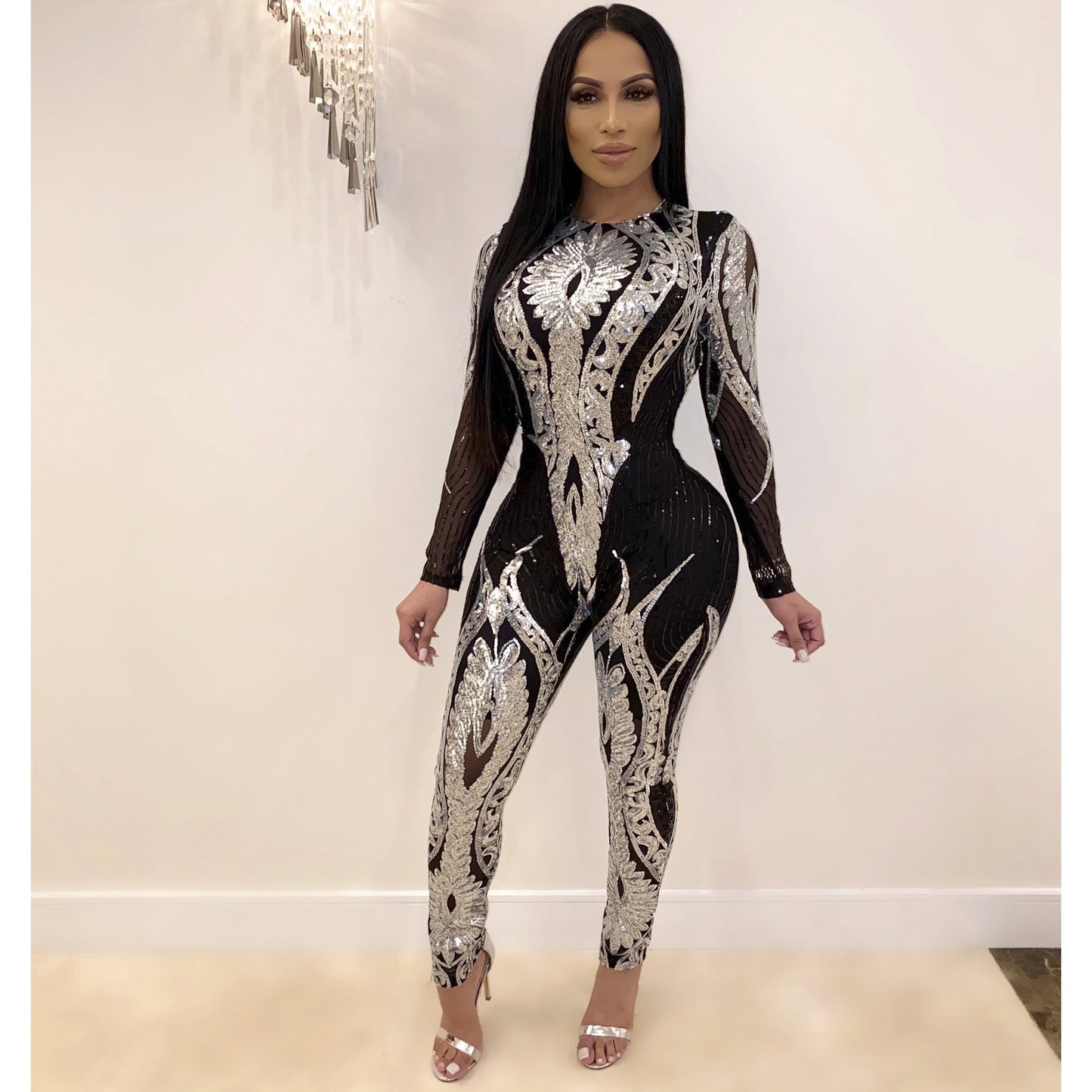Women's Beautiful Comfortable Sequin Long-sleeved Source Dresses