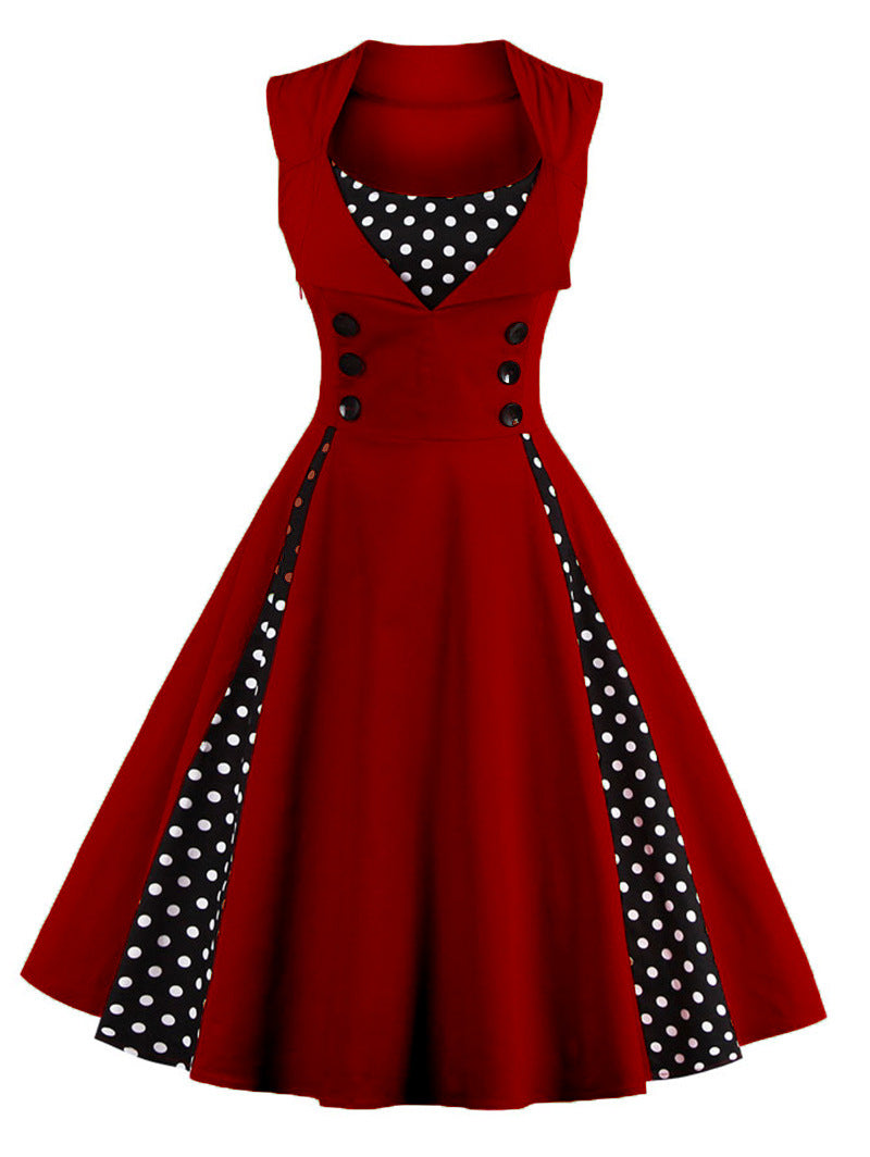 Women's Large Swing Gothic Dress Vintage Red Dresses