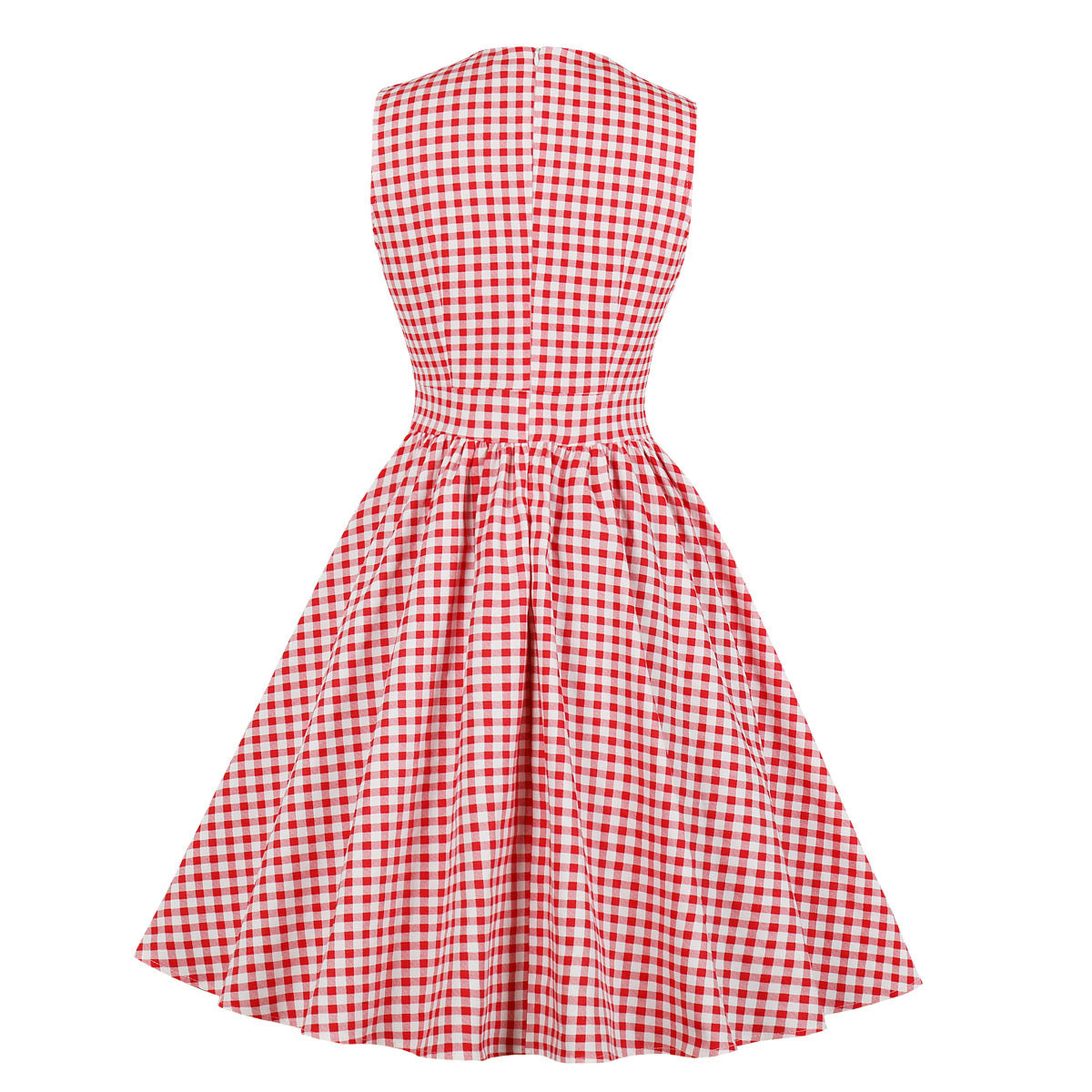 Women's Christmas Plaid Printed Pocket Vintage Dress Dresses