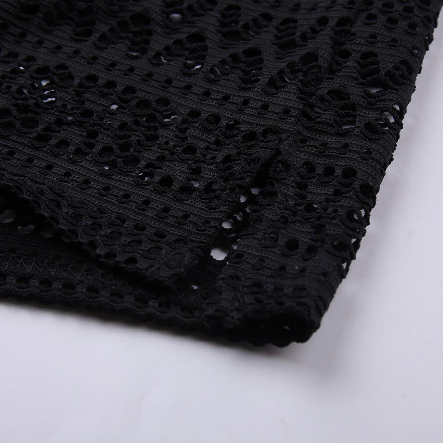 Women's Black Jacquard Lace Set Beach Leisure Shorts