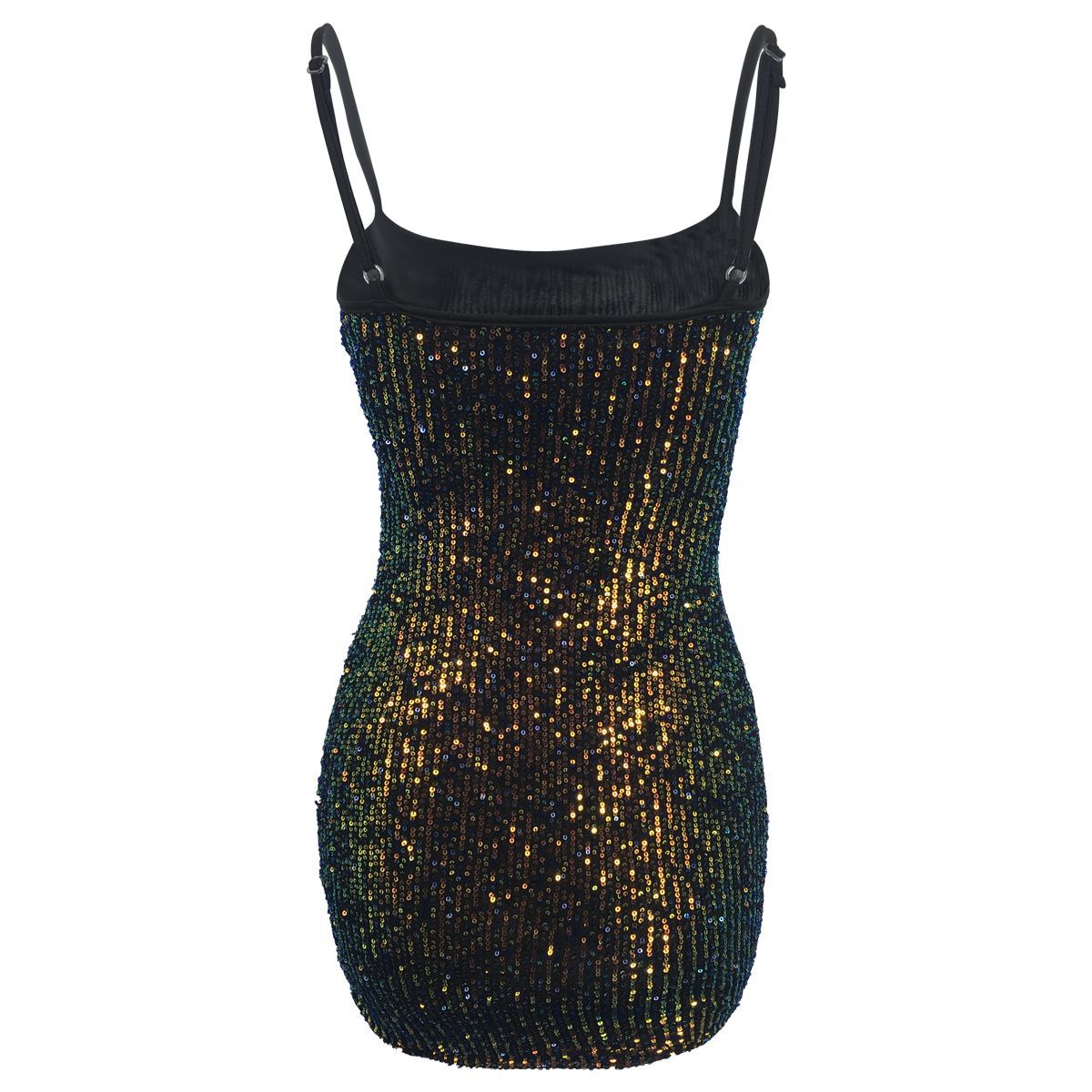 Women's Colorful Gradient Color Suspender Beaded Hip Vacation Dress