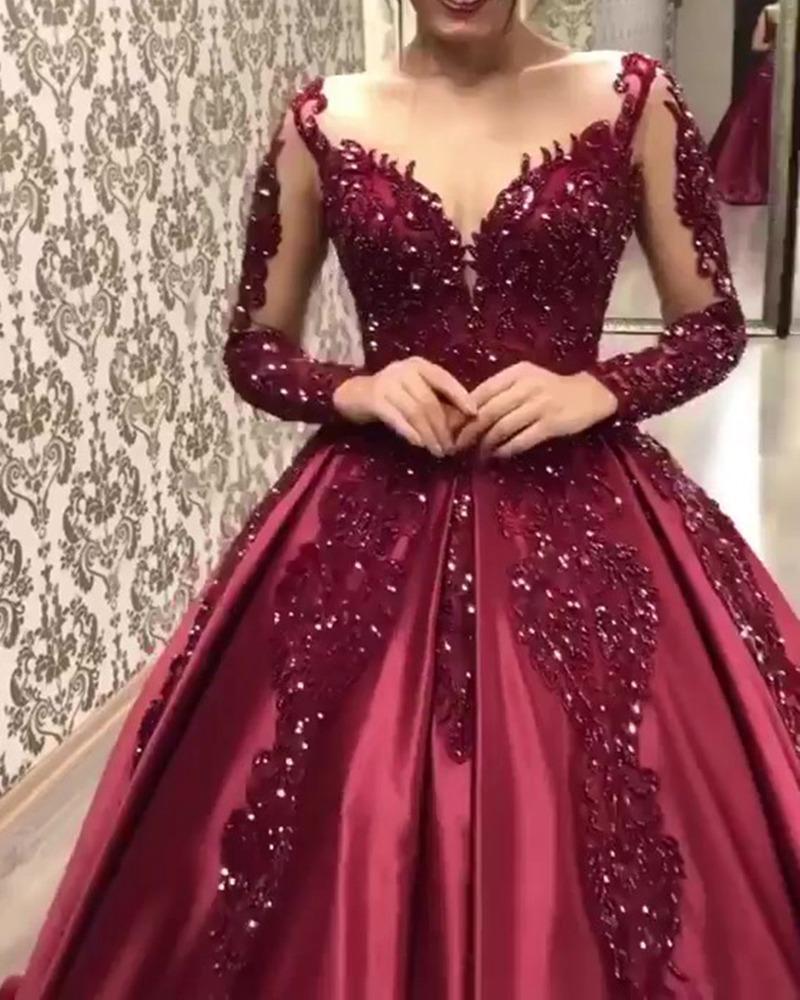 Women's Gilding Large Swing Sexy Dress Trailing Wedding Dresses
