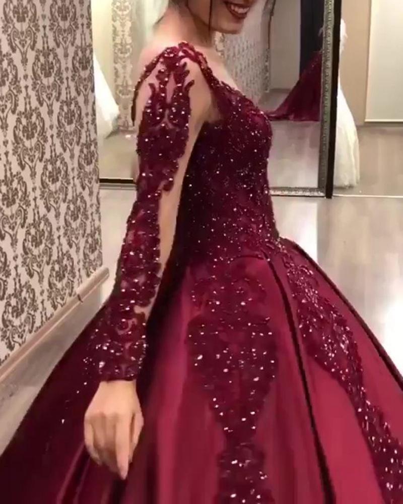 Women's Gilding Large Swing Sexy Dress Trailing Wedding Dresses