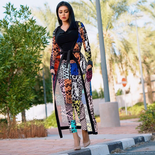 Women's Printed Cloak Trousers Two-piece Set With Suits