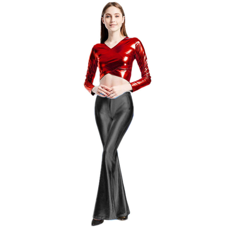 Women's Sexy Stage Bright Faux Leather Fashionable Pants