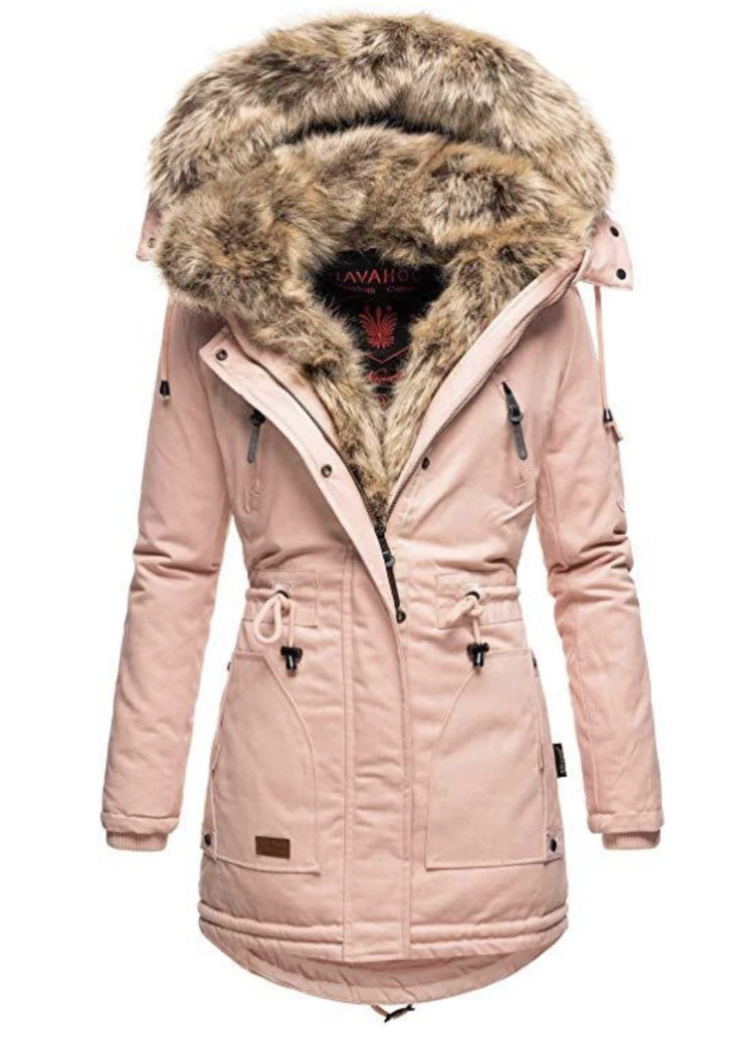 Women's Winter Warm Fur Collar Zipper Hooded Coats