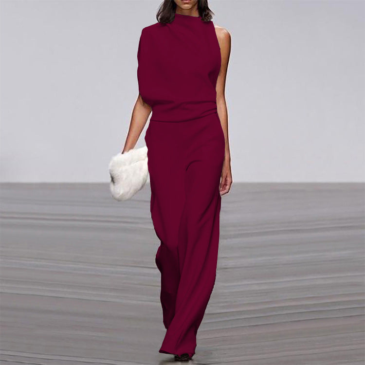 Women's Solid Color Pile Collar Dress Trousers Pants