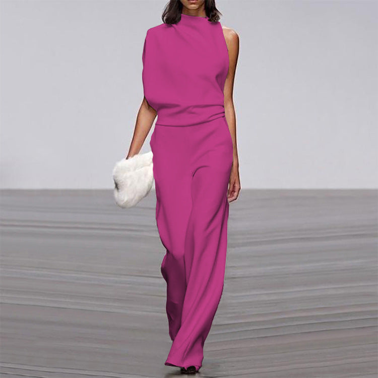 Women's Solid Color Pile Collar Dress Trousers Pants