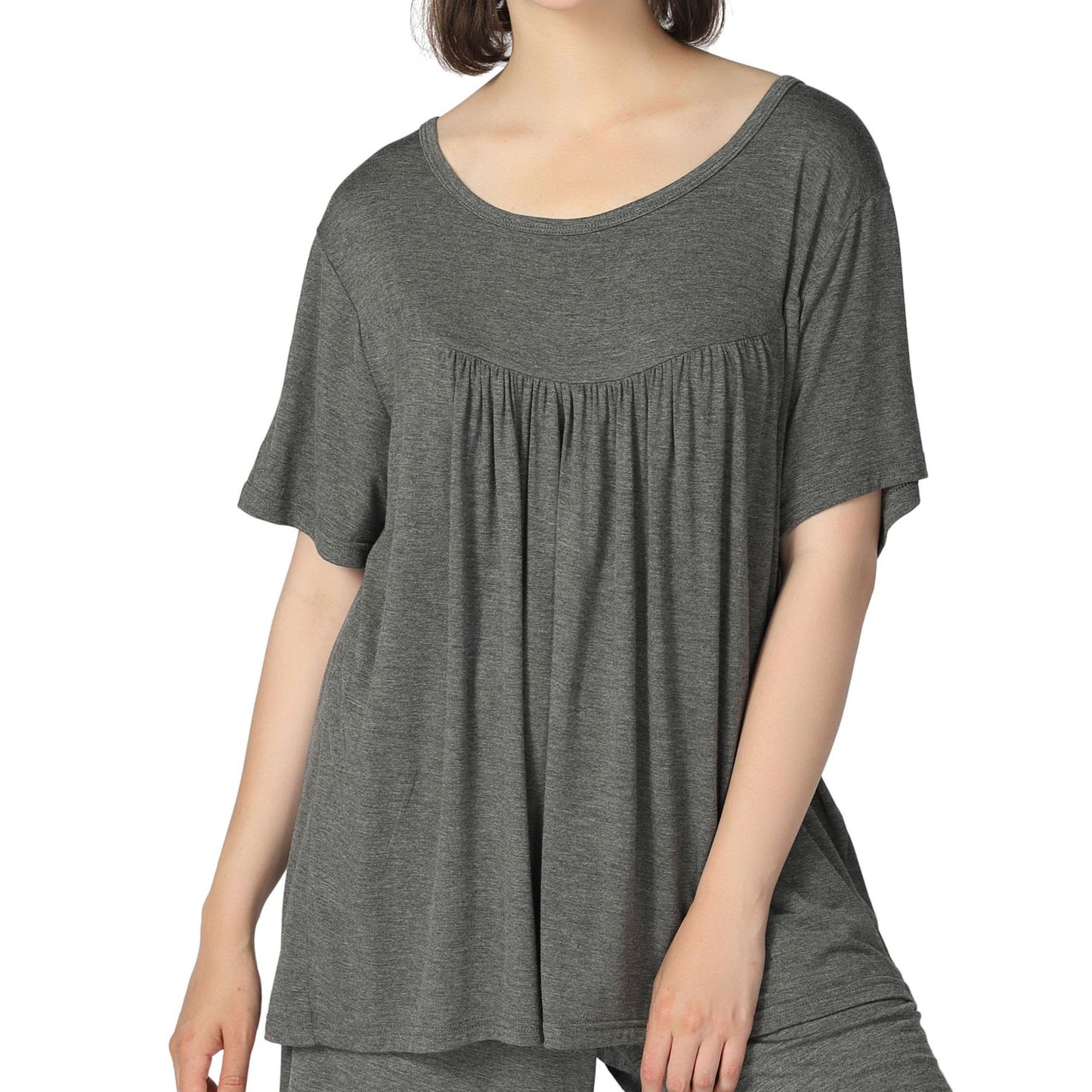 Women's Casual Loose Stretch Cotton Pajamas Home Tops