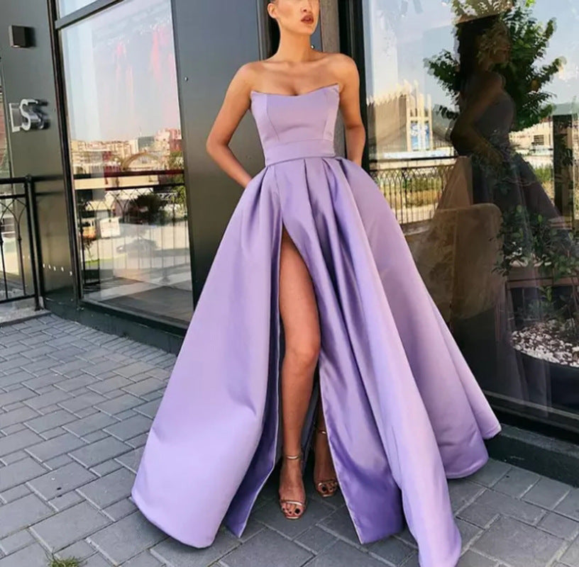 Dress Performance Sexy Tube Split Long Wedding Dresses