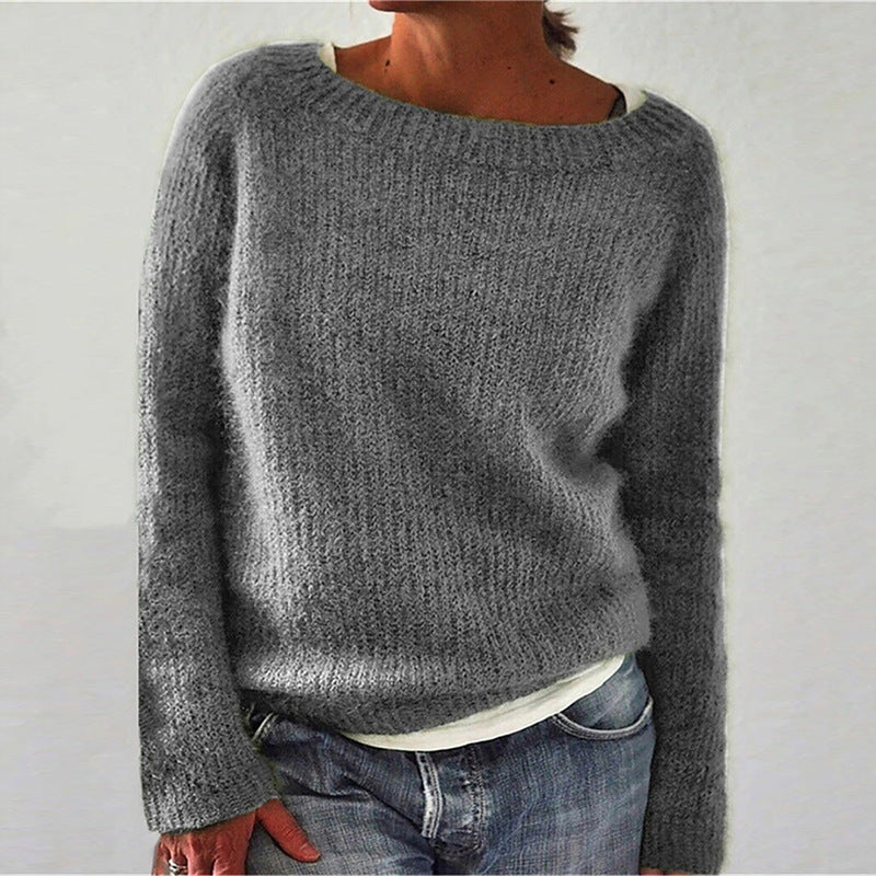 Women's Solid Color Static Basic Style Sweater