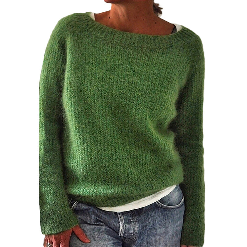 Women's Solid Color Static Basic Style Sweater