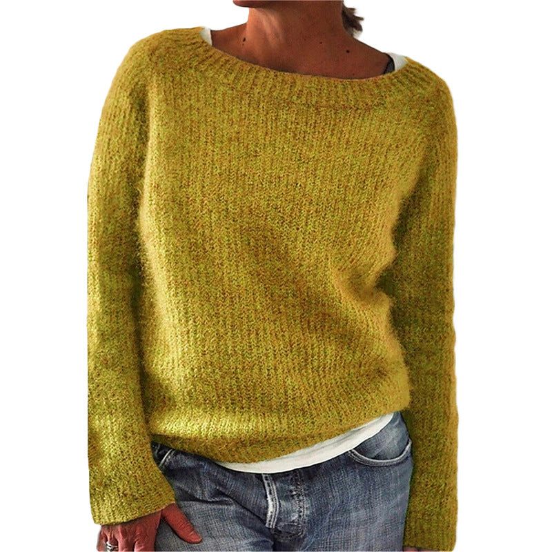 Women's Solid Color Static Basic Style Sweater