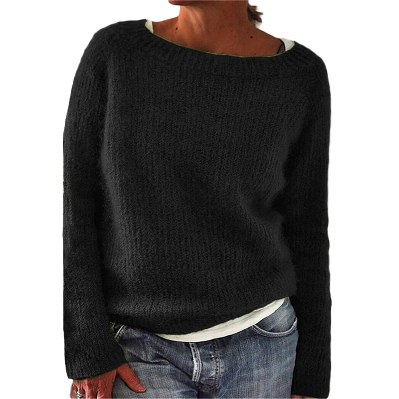 Women's Solid Color Static Basic Style Sweater