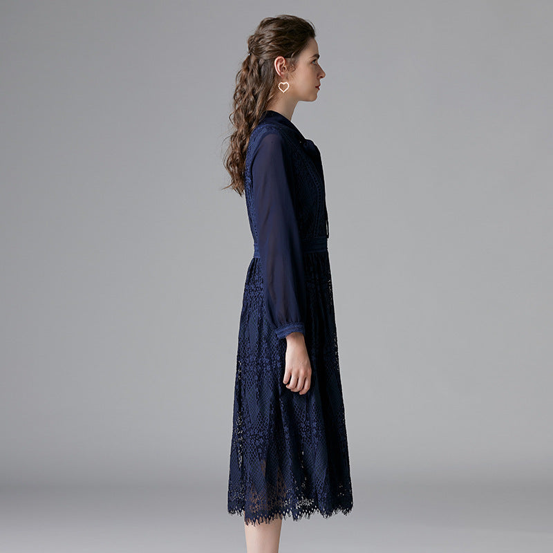Dress French Style Chiffon Patchwork A- Dresses