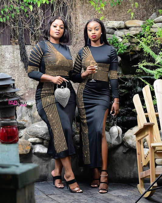 Crew Neck Split Long Sleeve Dress Dresses