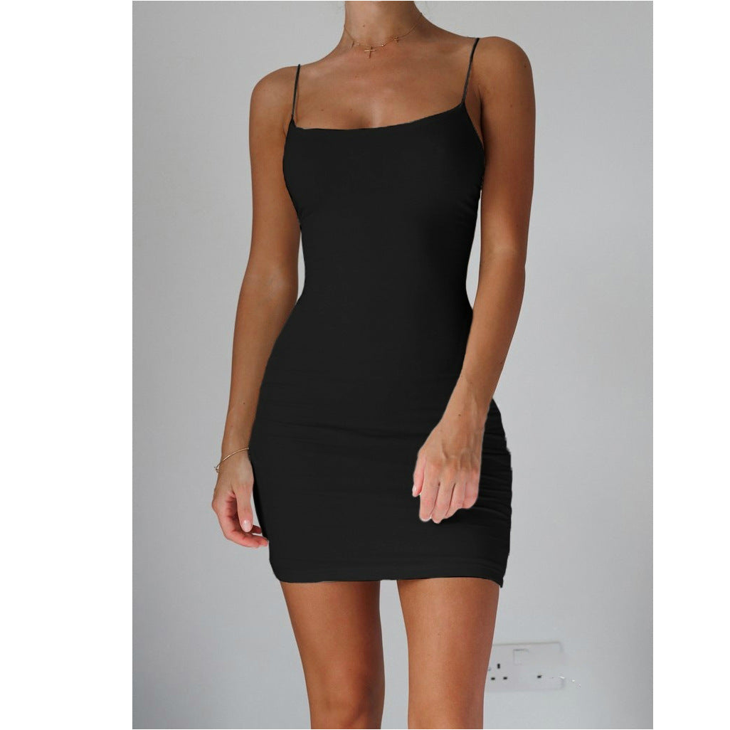Solid Color Summer Slim Fit Slip Dresses