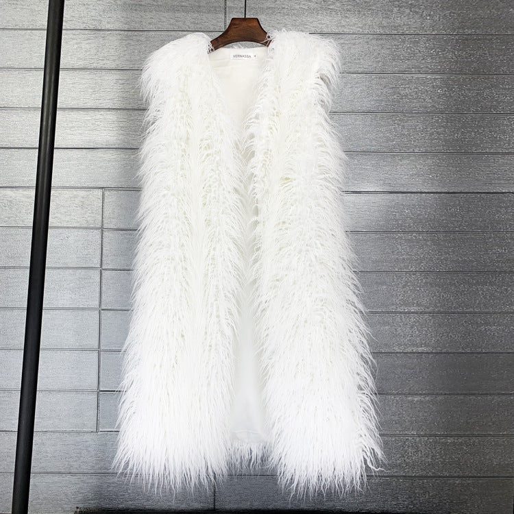 Women's Winter Lengthened Imitated Tibet Sheep Fur Coats